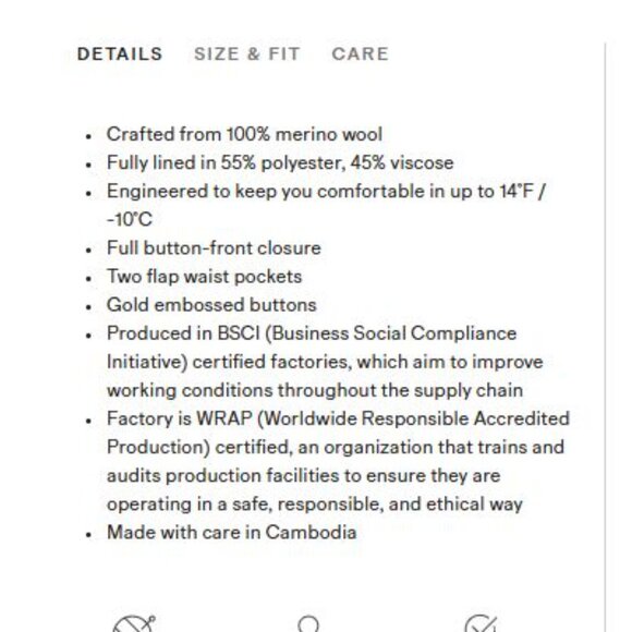 NWT New Quince Gray Merino Wool Collarless Cropped Lady Jacket S - Picture 9 of 11